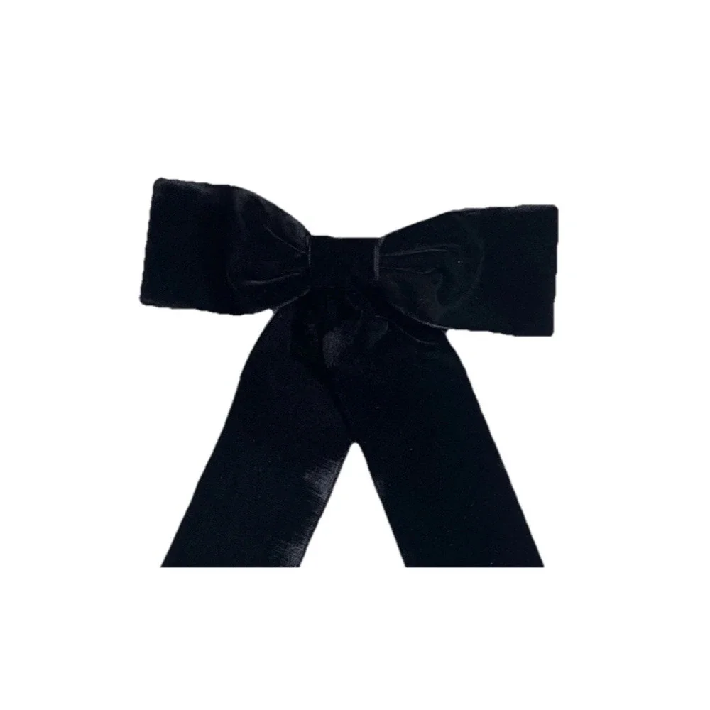 J Crew Velvet Bow Hair Clip Black OS Classic Formal Elegant Holiday Barrette